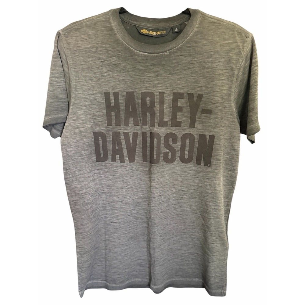 Harley-Davidson Jersey Applique Logo Slim Fit Tee Gray Men's Size Medium